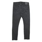 LEVI'S 510 Mens Jeans Black Slim Skinny Denim Medium W34 L27 Ripped Detail