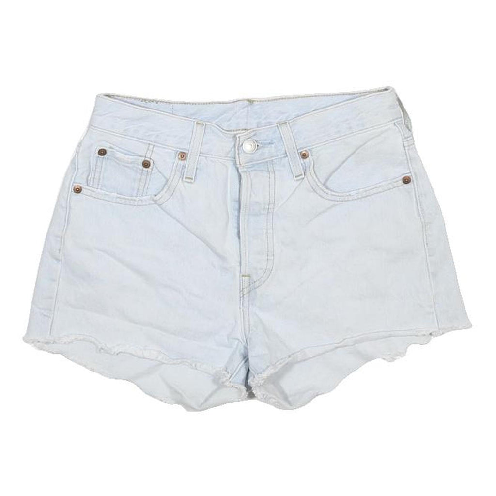 LEVI'S Womens Shorts Light Blue Denim Plain S W25 Casual Summer Frayed Hem