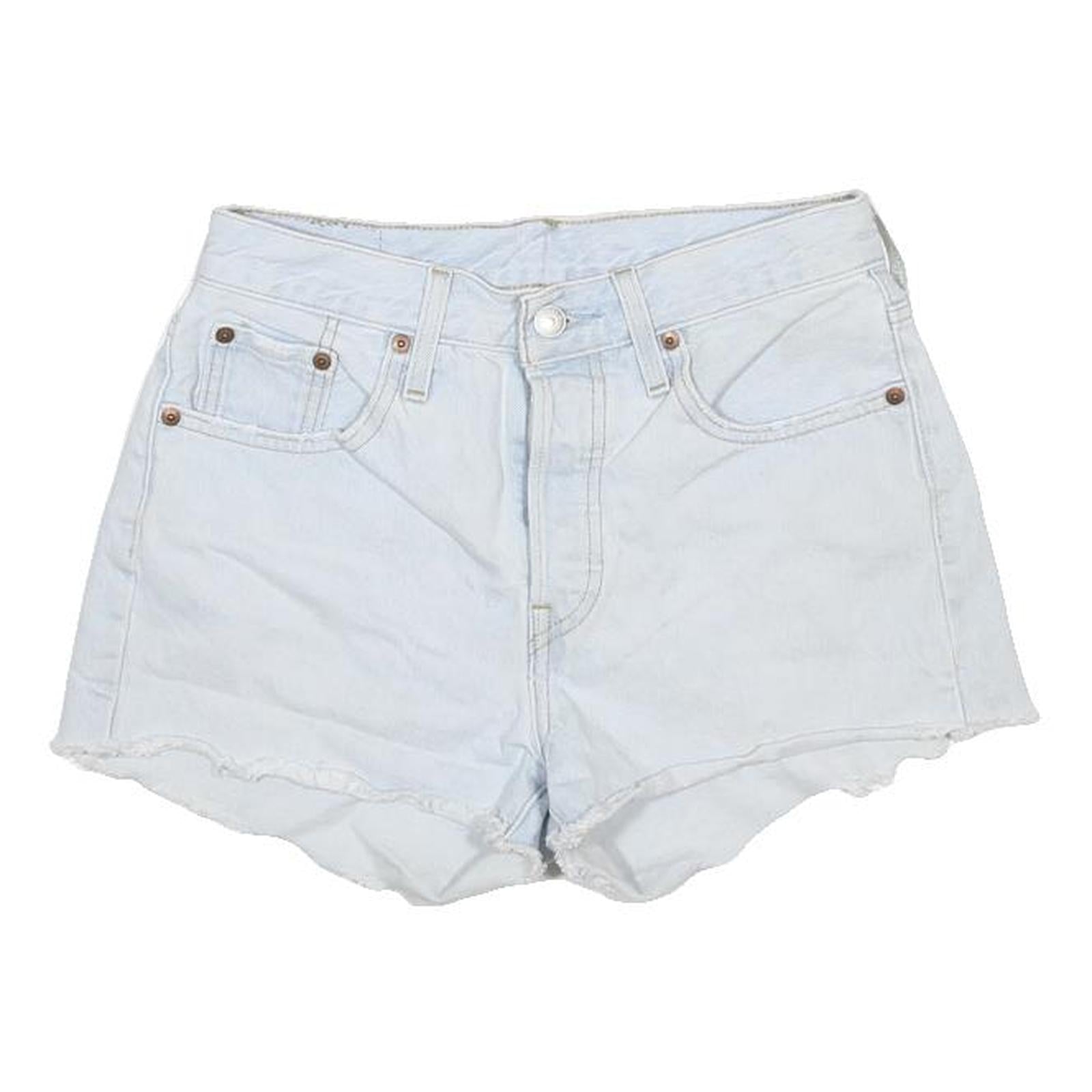 LEVI'S Womens Shorts Light Blue Denim Plain S W25 Casual Summer Frayed Hem