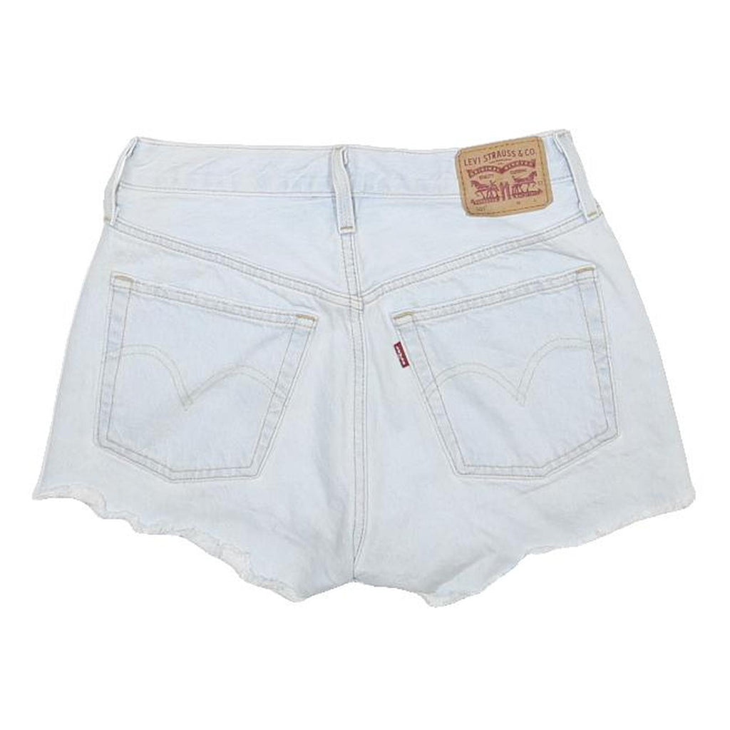 LEVI'S Womens Shorts Light Blue Denim Plain S W25 Casual Summer Frayed Hem