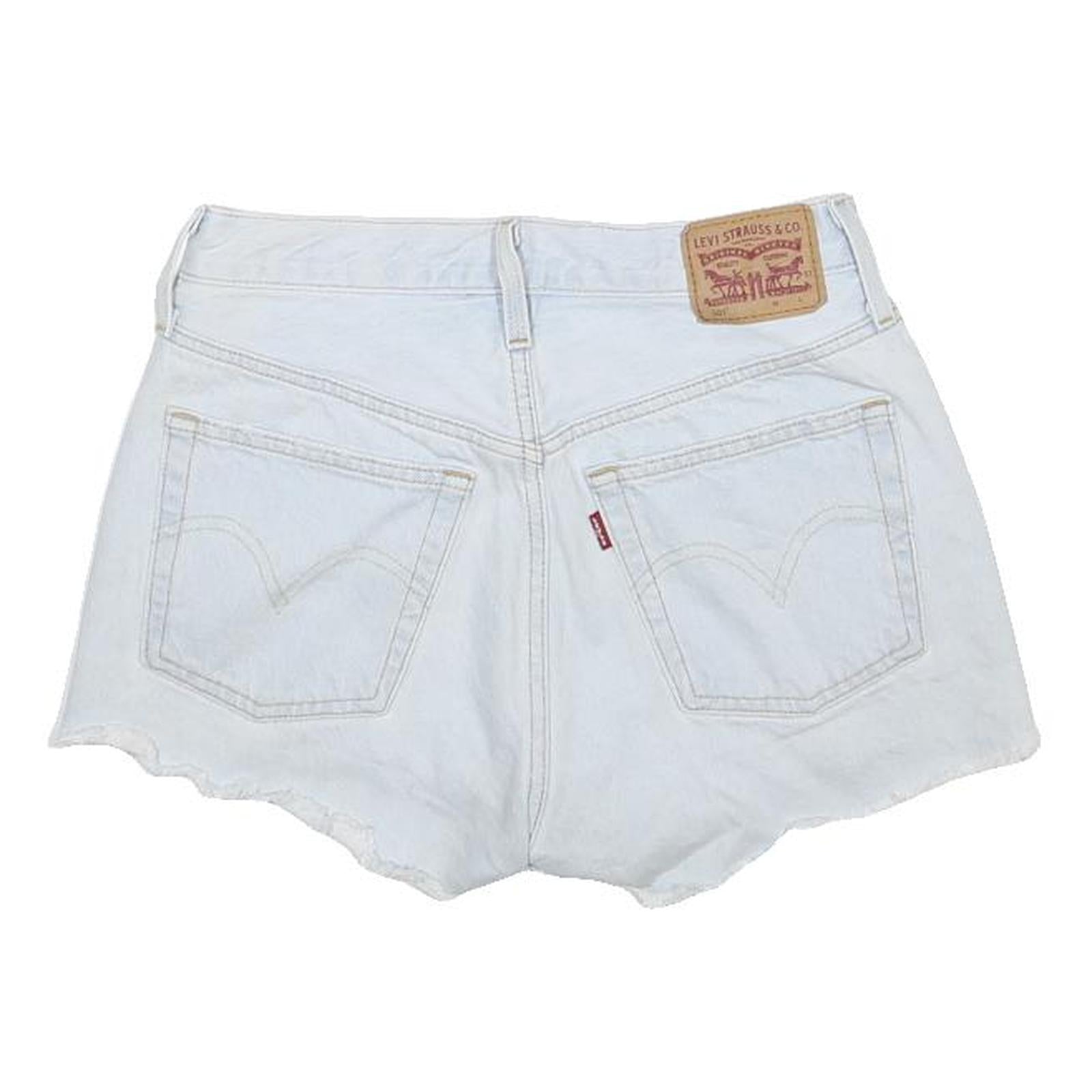 LEVI'S Womens Shorts Light Blue Denim Plain S W25 Casual Summer Frayed Hem