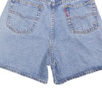 REQUEST Womens Denim Blue Casual Shorts XS W24 High Waist Embroidered Button Fly