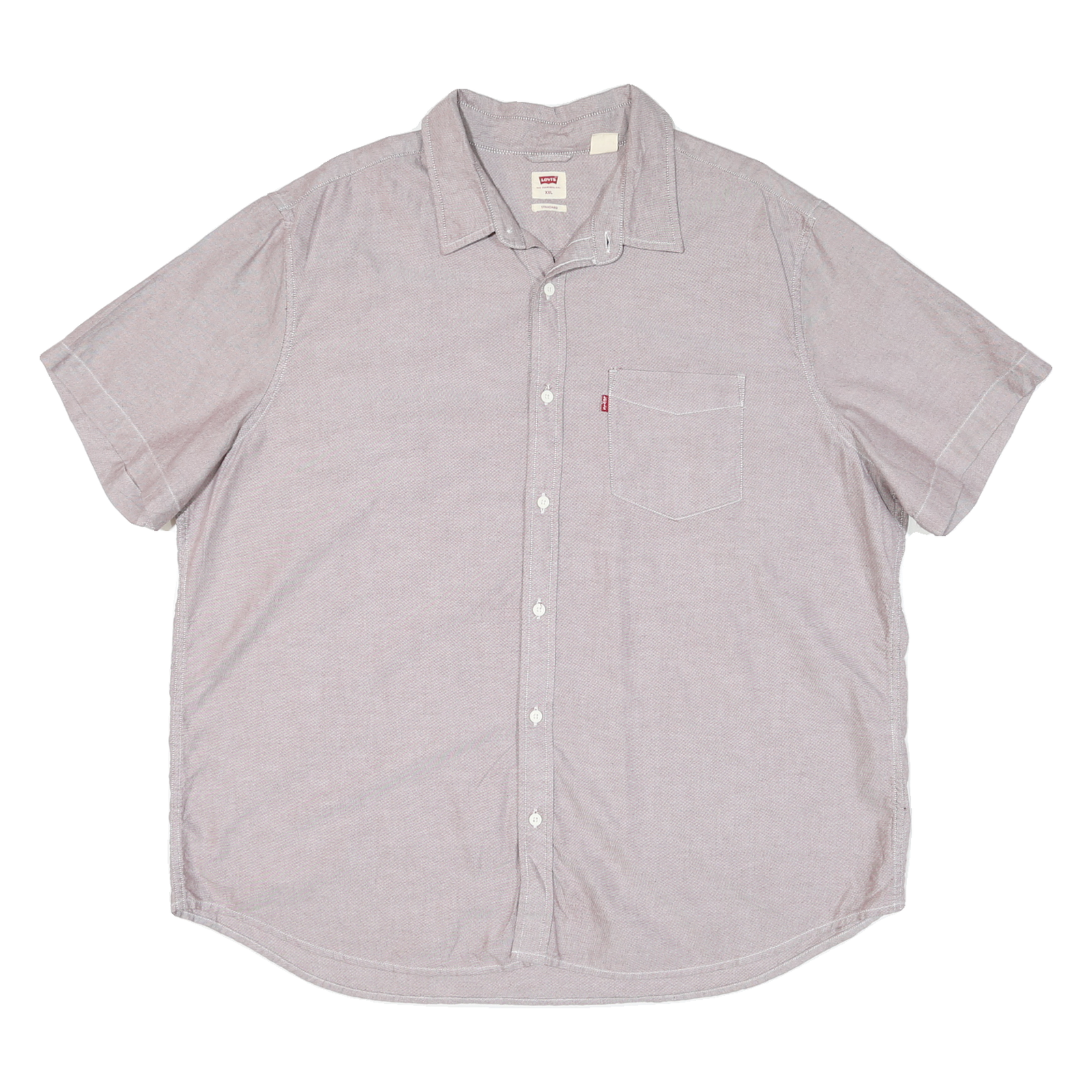 LEVI'S Mens Beige Cotton Blend Shirt 2XL Short Sleeve Casual Summer Shirt