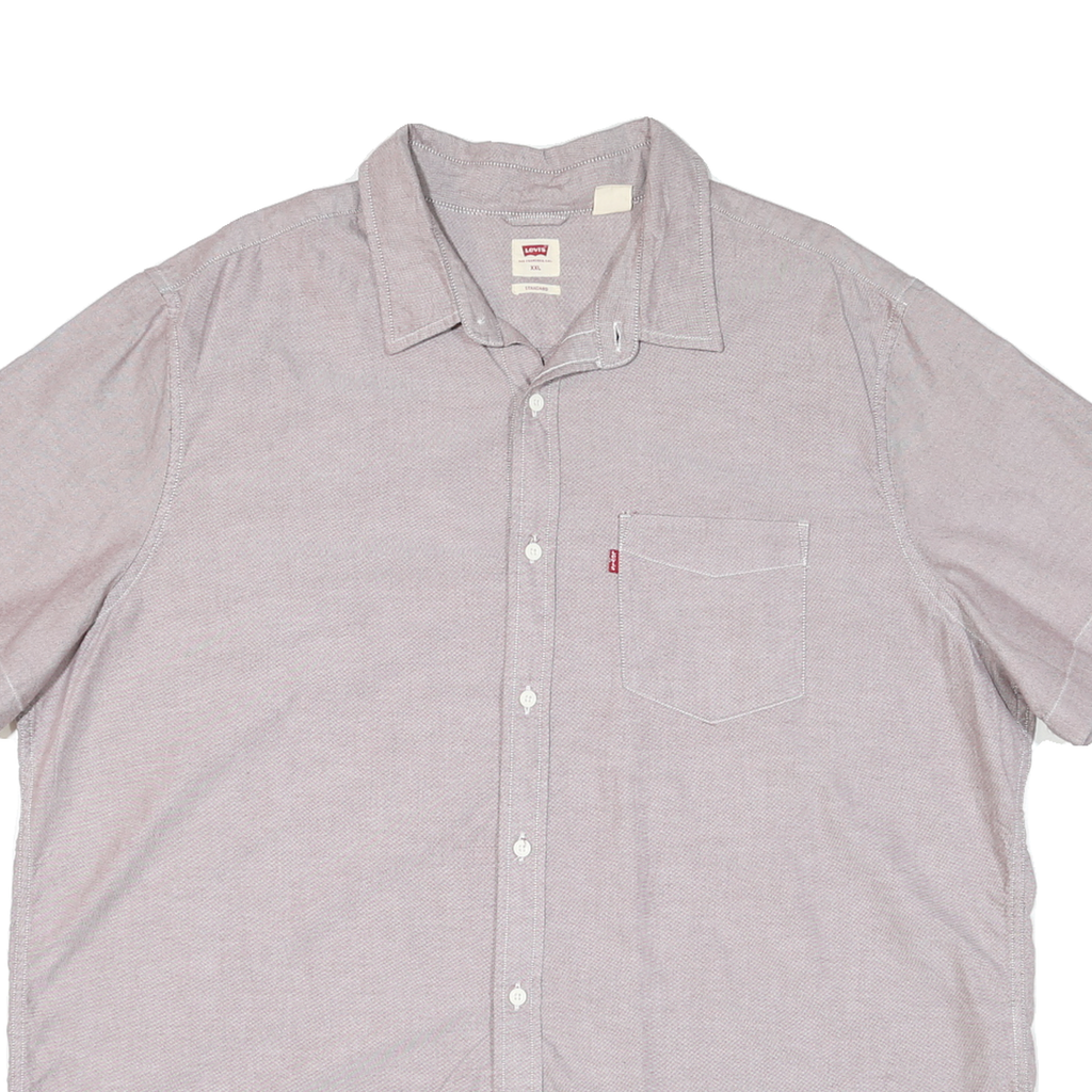 LEVI'S Mens Beige Cotton Blend Shirt 2XL Short Sleeve Casual Summer Shirt