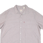 LEVI'S Mens Beige Cotton Blend Shirt 2XL Short Sleeve Casual Summer Shirt