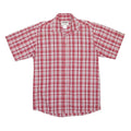 WRANGLER Mens Red & White Check Shirt L Cotton Button Short Sleeve Casual
