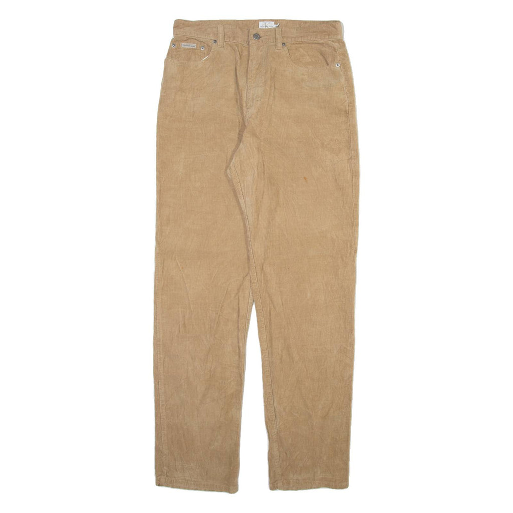 CALVIN KLEIN Womens Corduroy Trousers Beige Regular Straight W32 L32