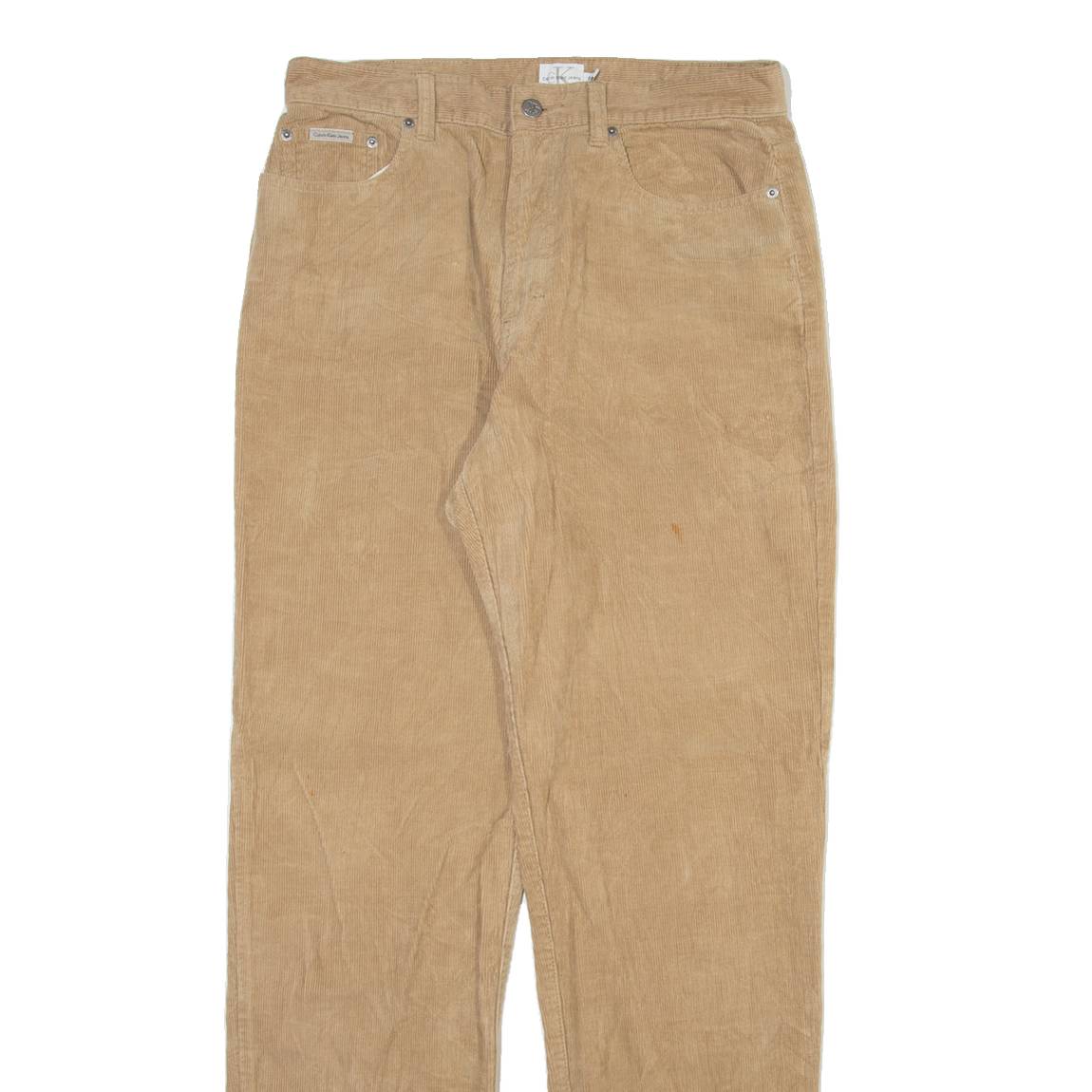 CALVIN KLEIN Womens Corduroy Trousers Beige Regular Straight W32 L32