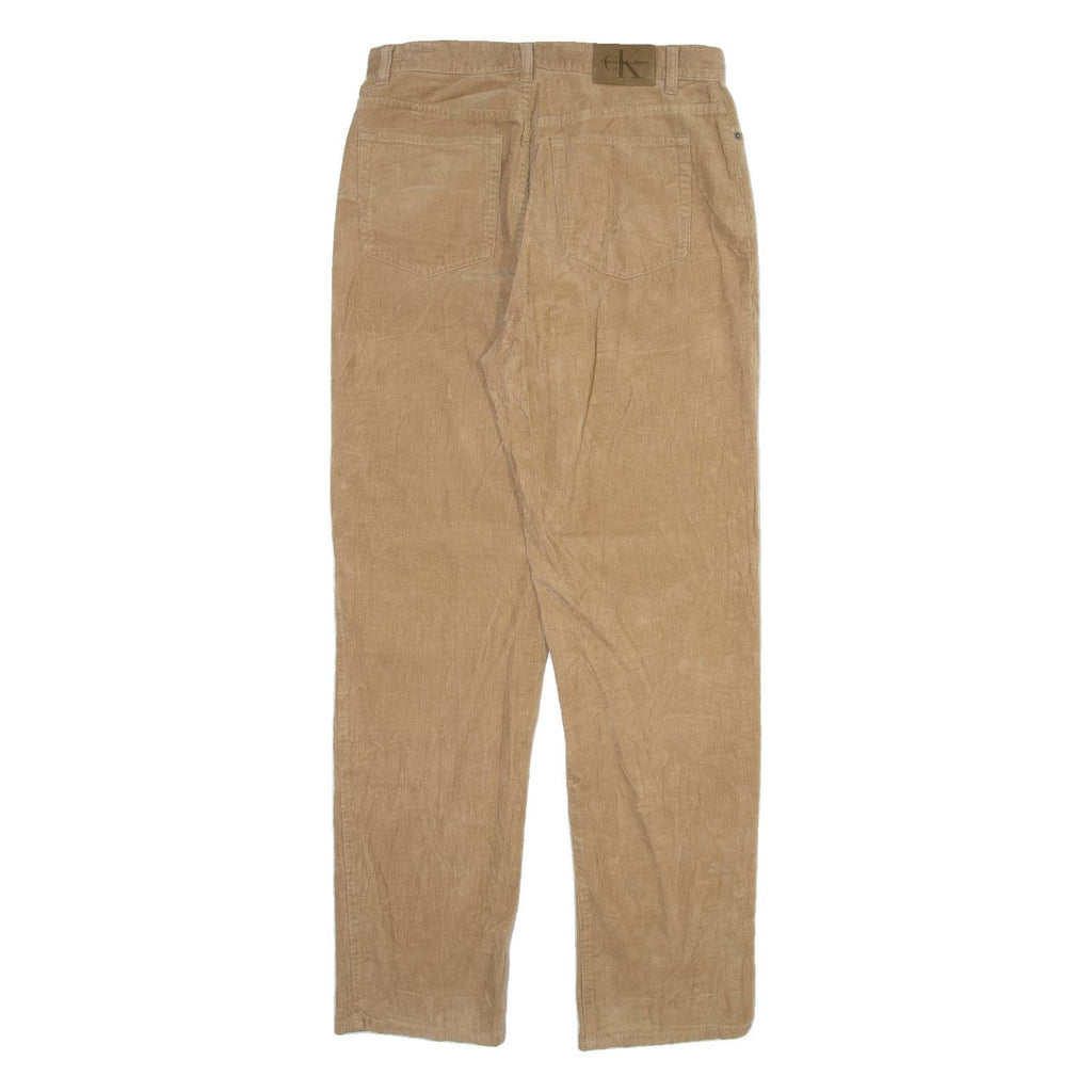 CALVIN KLEIN Womens Corduroy Trousers Beige Regular Straight W32 L32