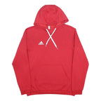 ADIDAS Mens Red Hoodie M Cotton Blend Pullover Sport Casual
