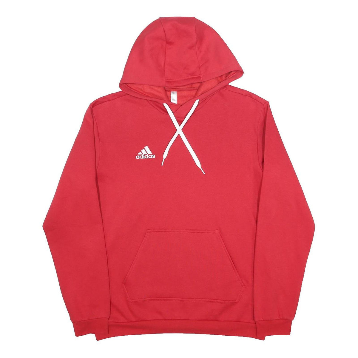 ADIDAS Mens Red Hoodie M Cotton Blend Pullover Sport Casual
