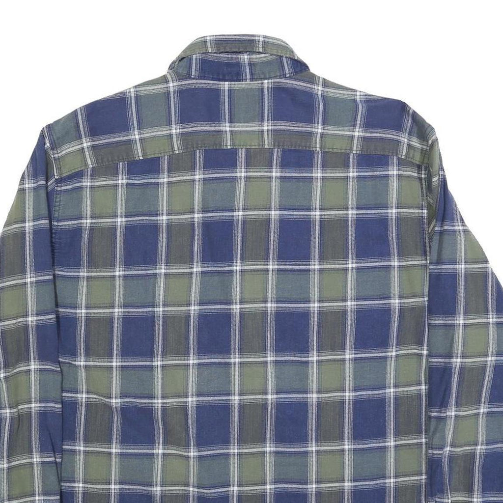 WRANGLER Mens Blue & Green Check Shirt XL Cotton Blend Classic Casual