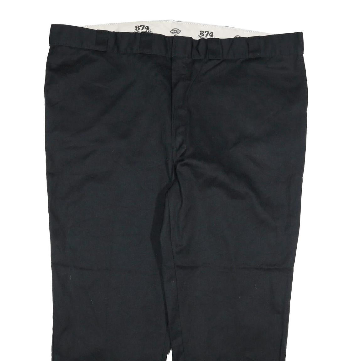 DICKIES Mens Cotton Blend Black Regular Fit Straight Leg Trousers W48 L29