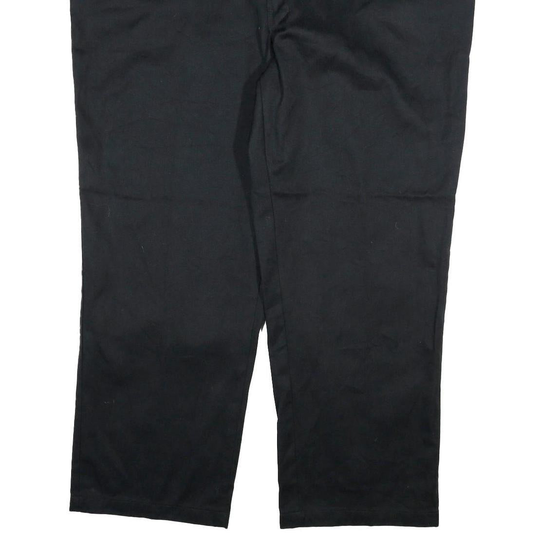 DICKIES Mens Cotton Blend Black Regular Fit Straight Leg Trousers W48 L29