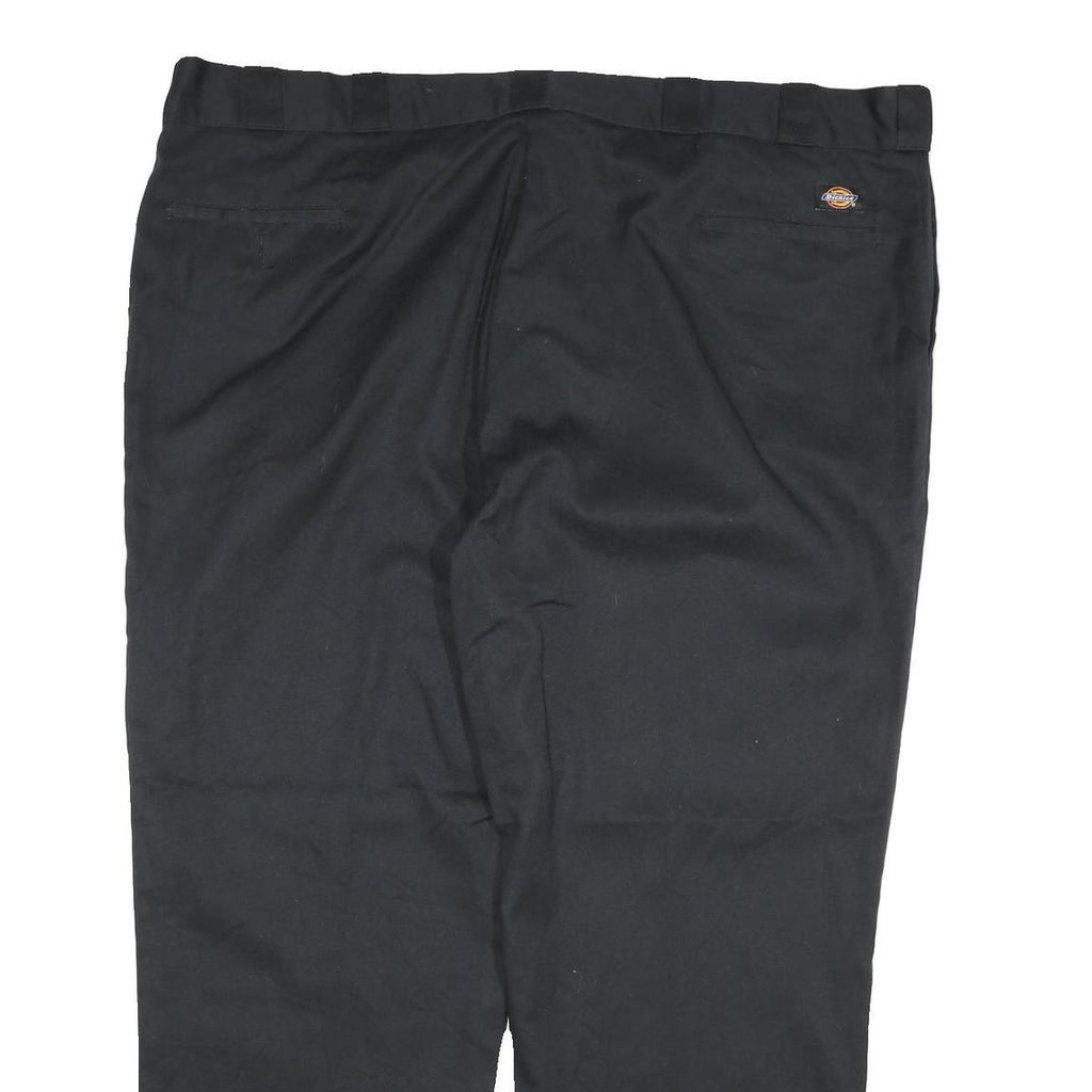 DICKIES Mens Cotton Blend Black Regular Fit Straight Leg Trousers W48 L29