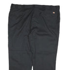DICKIES Mens Cotton Blend Black Regular Fit Straight Leg Trousers W48 L29