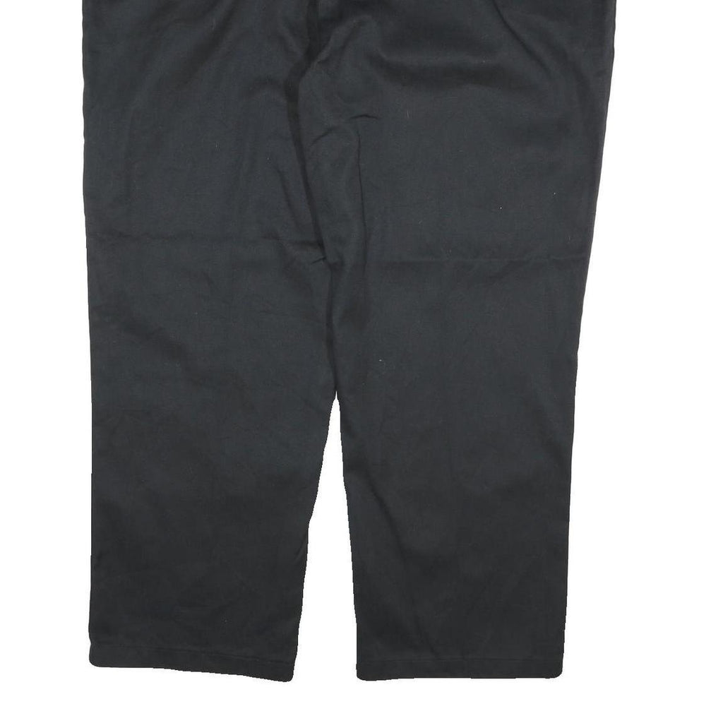 DICKIES Mens Cotton Blend Black Regular Fit Straight Leg Trousers W48 L29