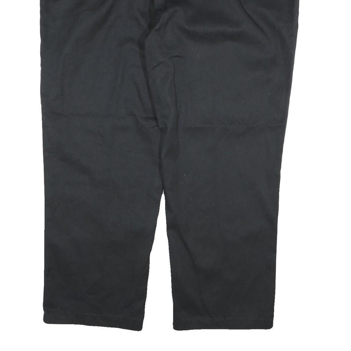 DICKIES Mens Cotton Blend Black Regular Fit Straight Leg Trousers W48 L29