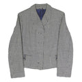 Womens Black & White Houndstooth Button Jacket S Polyester Blend Classic