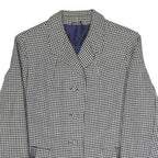 Womens Black & White Houndstooth Button Jacket S Polyester Blend Classic