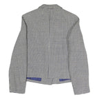 Womens Black & White Houndstooth Button Jacket S Polyester Blend Classic
