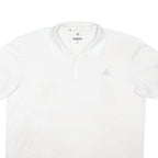 ADIDAS Mens White Polo Shirt XL Golf Polyester Blend Short Sleeve Plain
