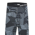 NIKE Womens Shorts Black & Grey Geometric Print S W24 Nike Pro Gym Fitness