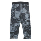 NIKE Womens Shorts Black & Grey Geometric Print S W24 Nike Pro Gym Fitness