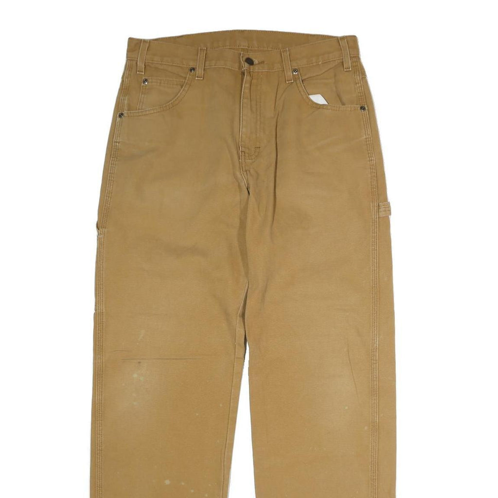 DICKIES Mens Jeans Beige Regular Straight Denim W34 L33 Workwear Utility Pants