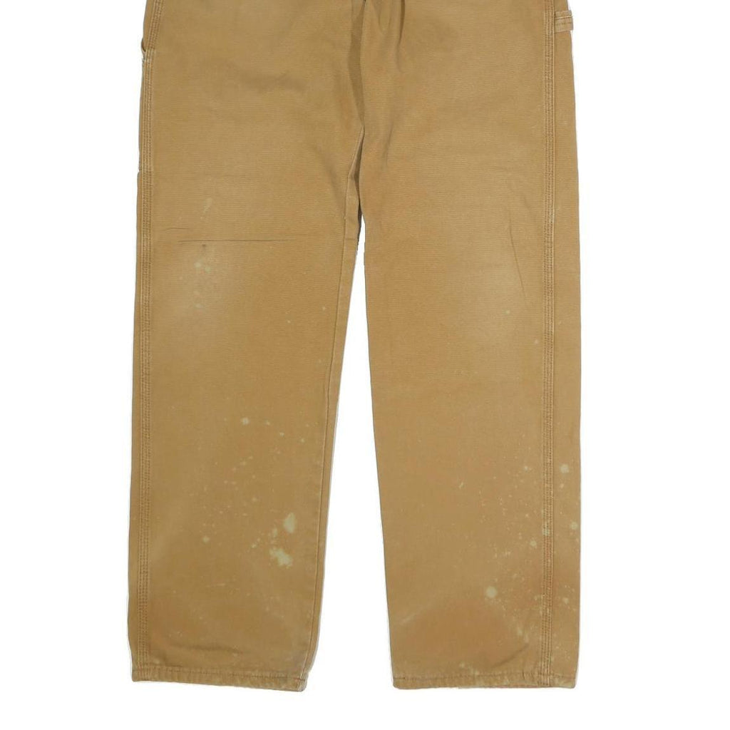 DICKIES Mens Jeans Beige Regular Straight Denim W34 L33 Workwear Utility Pants