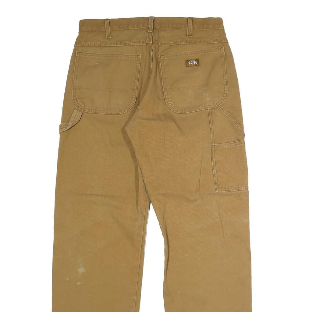 DICKIES Mens Jeans Beige Regular Straight Denim W34 L33 Workwear Utility Pants