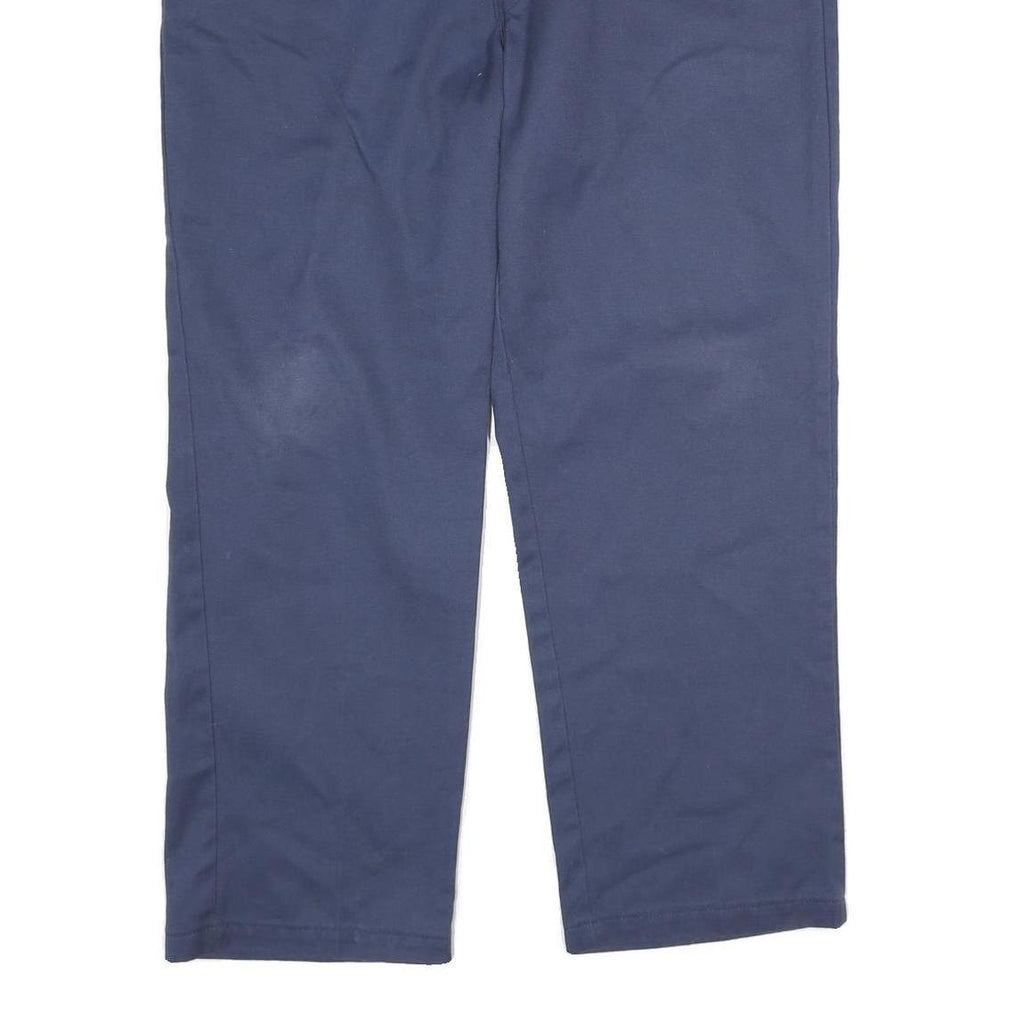DICKIES Mens Polyester Blend Navy Classic Straight Trousers W40 L30 Workwear
