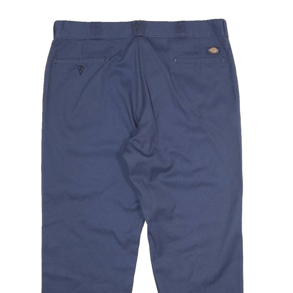 DICKIES Mens Polyester Blend Navy Classic Straight Trousers W40 L30 Workwear