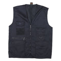 Mens Black Cotton Utility Zip Jacket L Workwear Casual Outdoor Vest Style