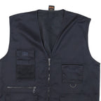 Mens Black Cotton Utility Zip Jacket L Workwear Casual Outdoor Vest Style