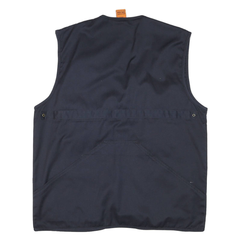 Mens Black Cotton Utility Zip Jacket L Workwear Casual Outdoor Vest Style