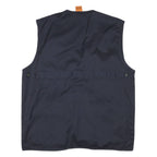 Mens Black Cotton Utility Zip Jacket L Workwear Casual Outdoor Vest Style