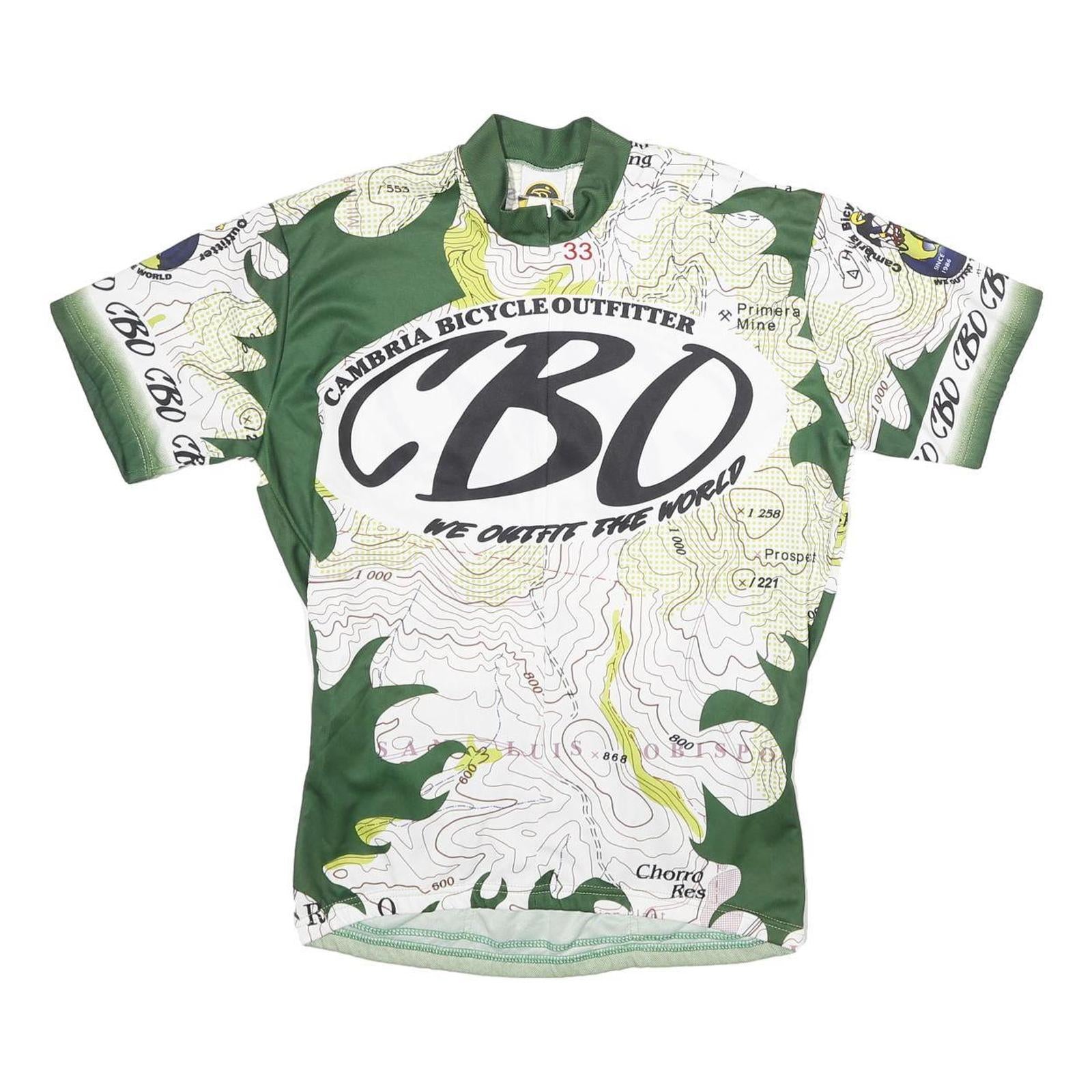 FASHIONBIKE Mens Green White Graphic T-Shirt L Short Sleeve Crew Neck Cycling