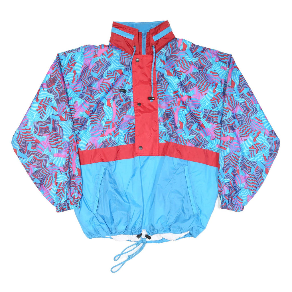 MARCEL CLAIR Womens Blue & Red Abstract Pattern Zip Jacket M Nylon
