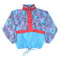 MARCEL CLAIR Womens Blue & Red Abstract Pattern Zip Jacket M Nylon