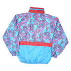 MARCEL CLAIR Womens Blue & Red Abstract Pattern Zip Jacket M Nylon