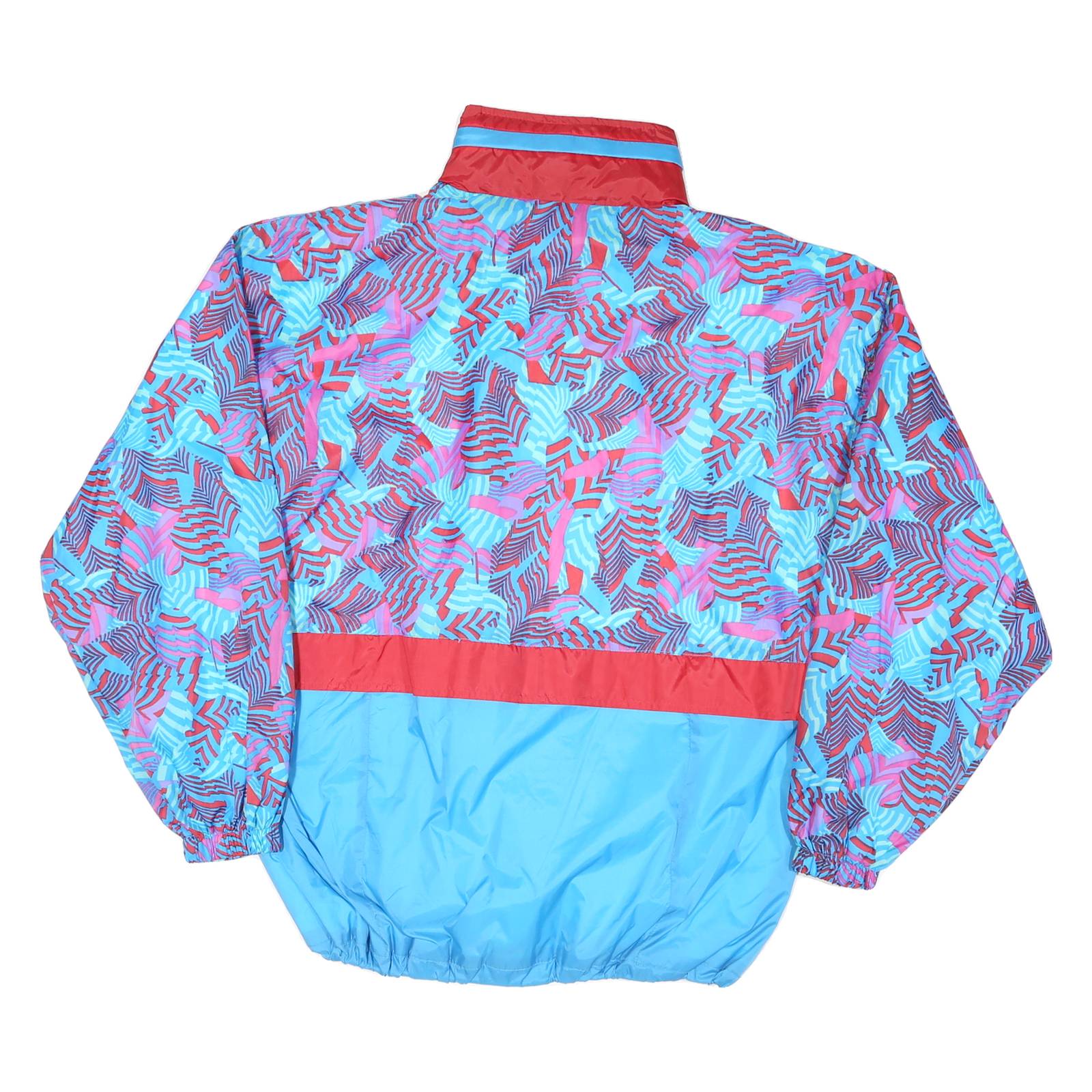 MARCEL CLAIR Womens Blue & Red Abstract Pattern Zip Jacket M Nylon