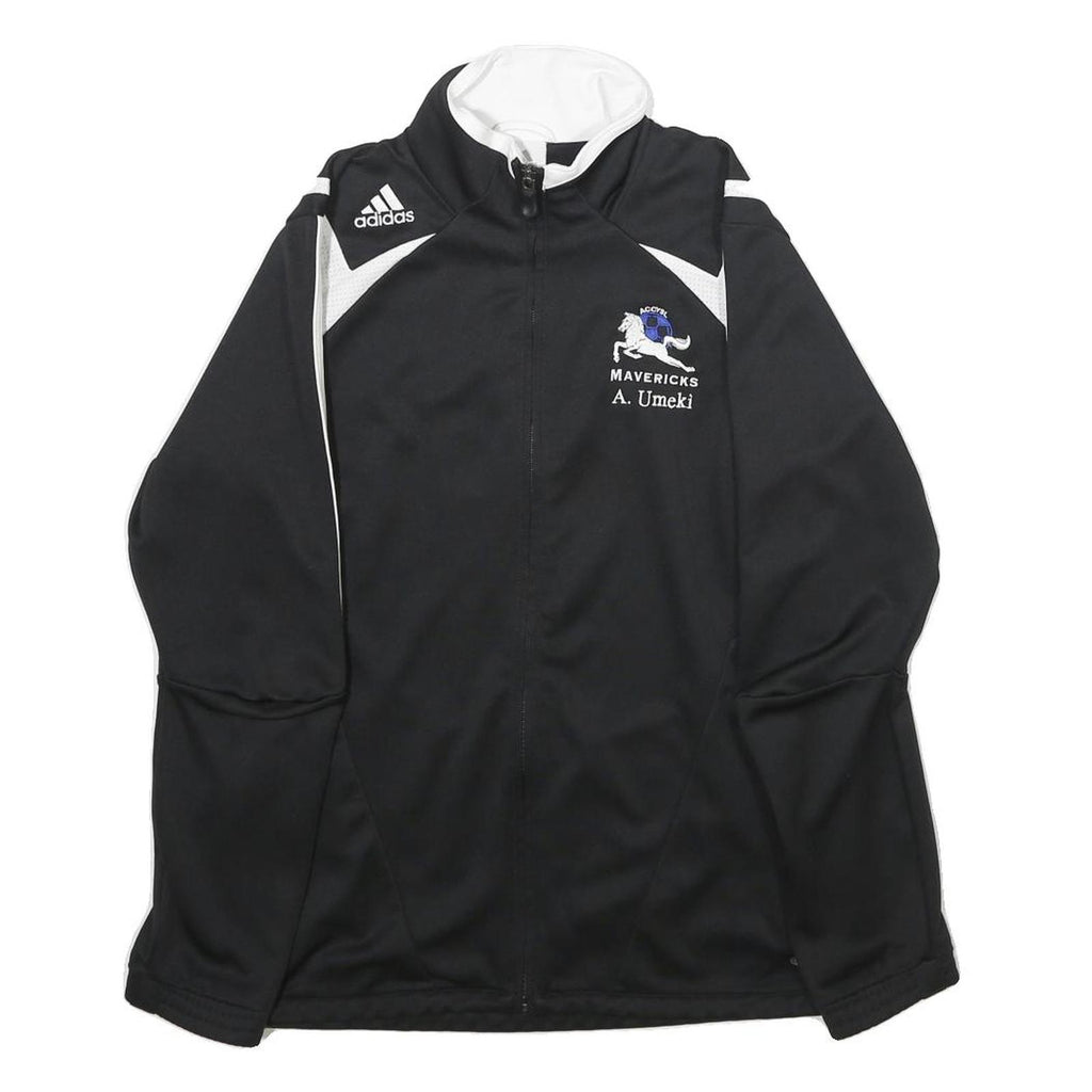 ADIDAS Mens Black & White Mavericks Soccer Jacket S Polyester Zip Sportswear