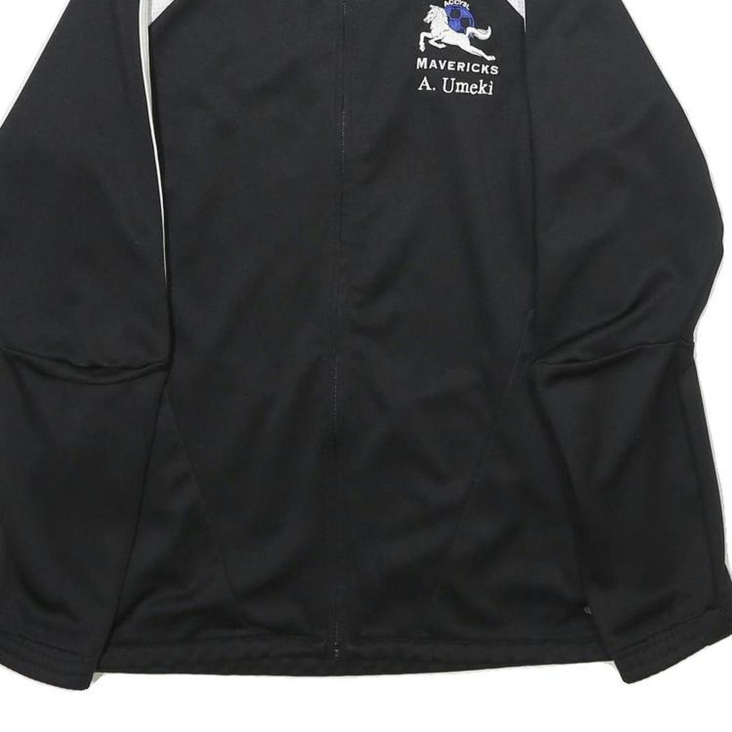 ADIDAS Mens Black & White Mavericks Soccer Jacket S Polyester Zip Sportswear
