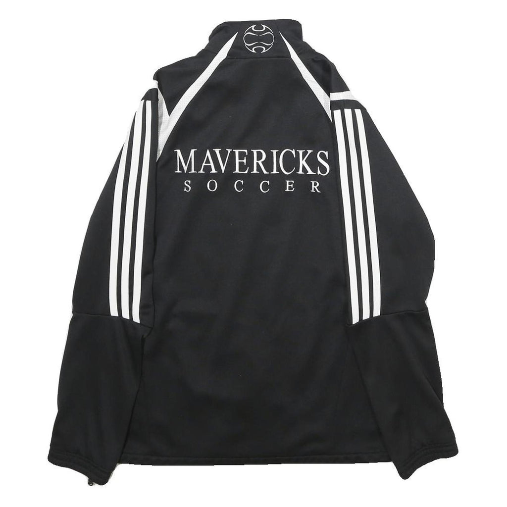 ADIDAS Mens Black & White Mavericks Soccer Jacket S Polyester Zip Sportswear
