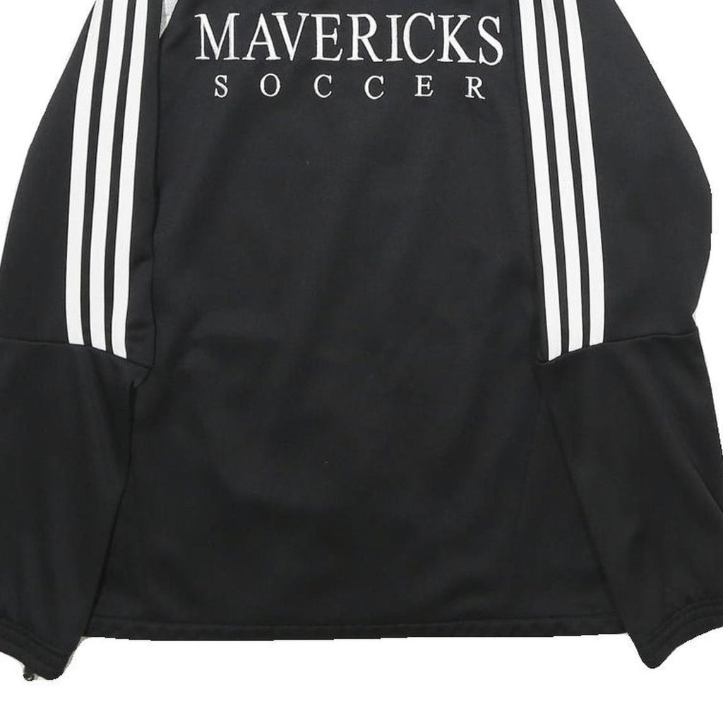 ADIDAS Mens Black & White Mavericks Soccer Jacket S Polyester Zip Sportswear