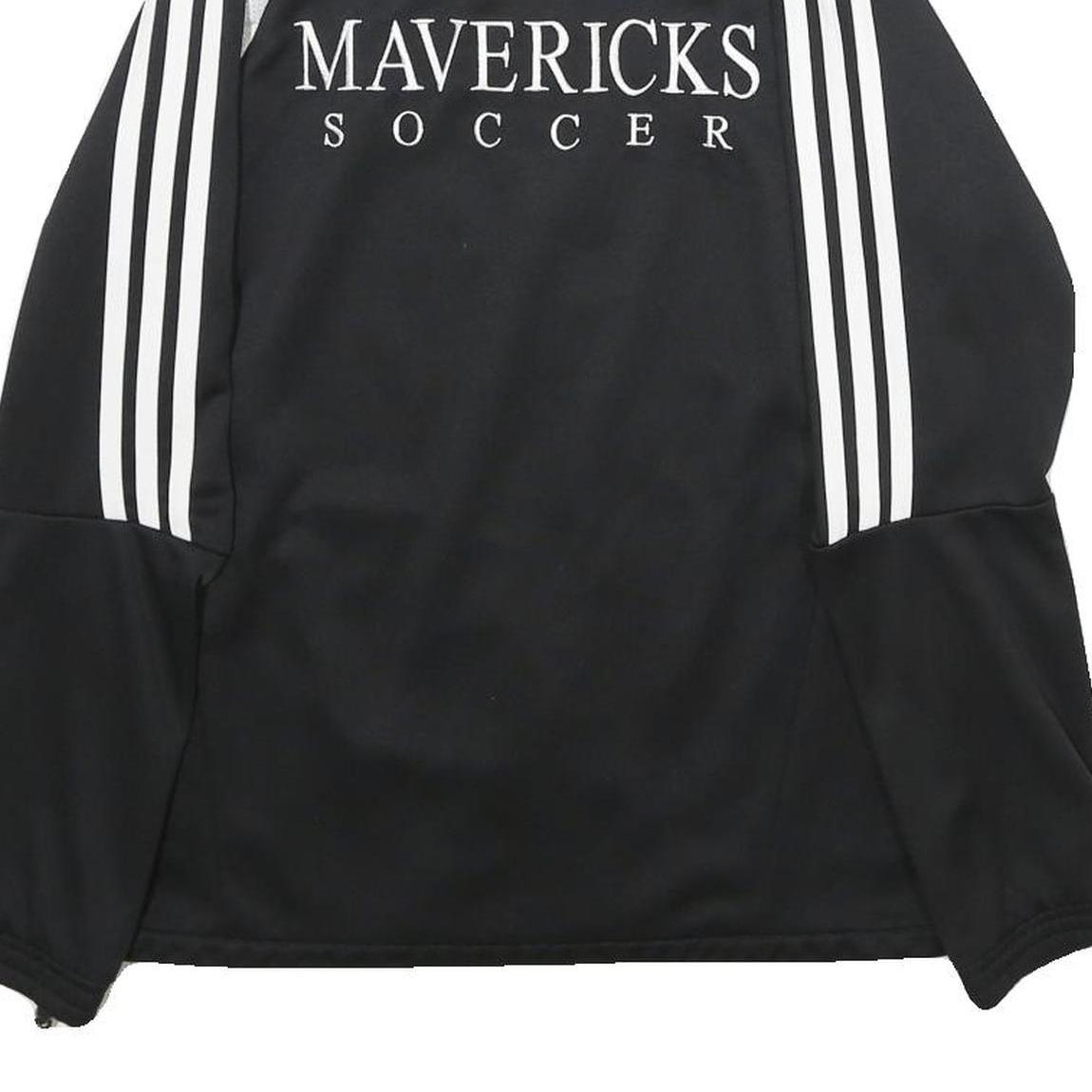 ADIDAS Mens Black & White Mavericks Soccer Jacket S Polyester Zip Sportswear