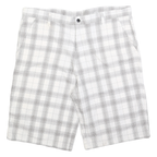DICKIES Mens White Grey Check Casual Shorts XL W40 Cotton Blend Comfortable Fit