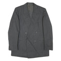 PKZ Mens Grey Pinstripe Double Breasted Jacket S Wool Blend Classic Formal