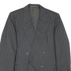 PKZ Mens Grey Pinstripe Double Breasted Jacket S Wool Blend Classic Formal